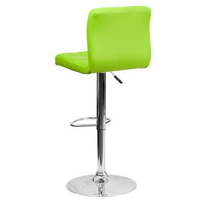 Green Quilted Vinyl Barstool
