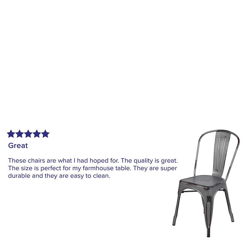 Distressed Silver Metal Chair