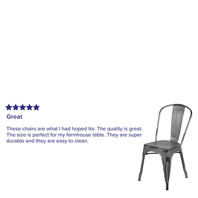 Distressed Silver Metal Chair