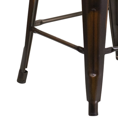 Distressed Copper Metal Stool