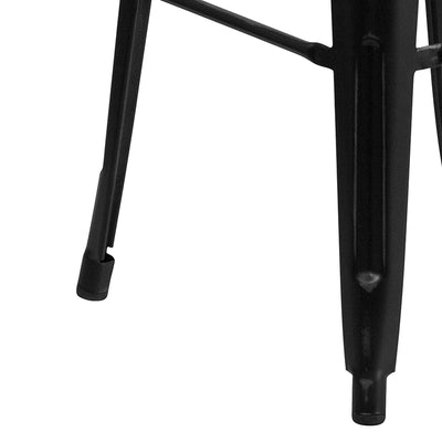 Distressed Black Metal Stool