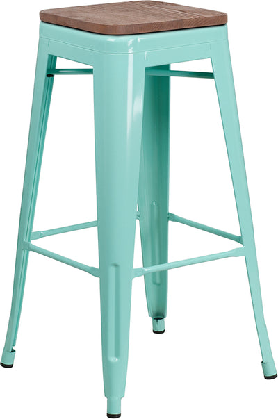 30" Mint No Back Metal Stool