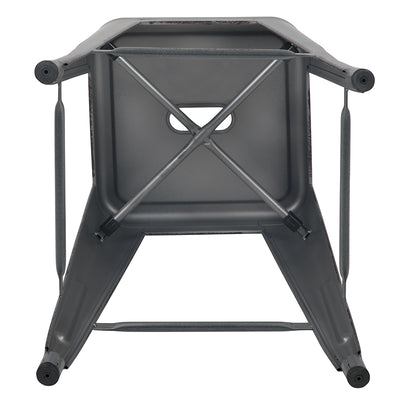 30"h Distressed Silver Stool