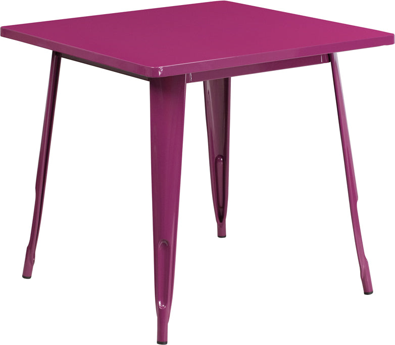 31.5sq Purple Metal Table