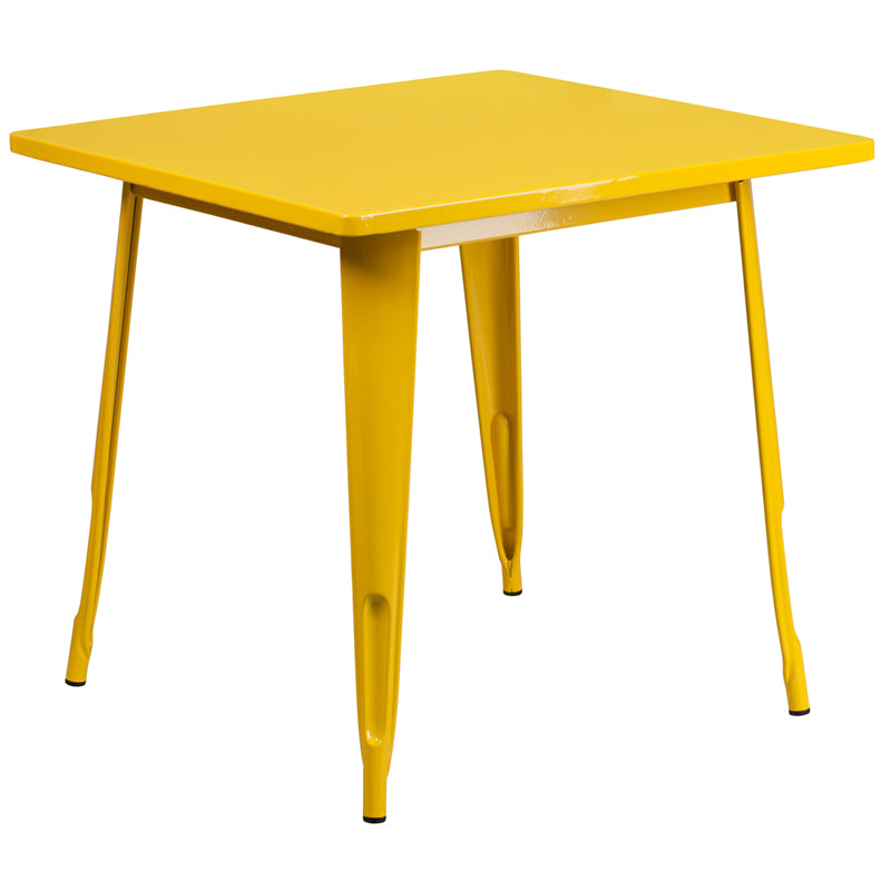 31.5sq Yellow Metal Table