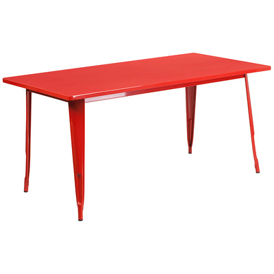 31.5x63 Red Metal Table Set
