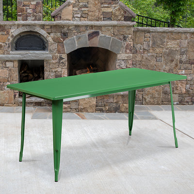 31.5x63 Green Metal Table Set