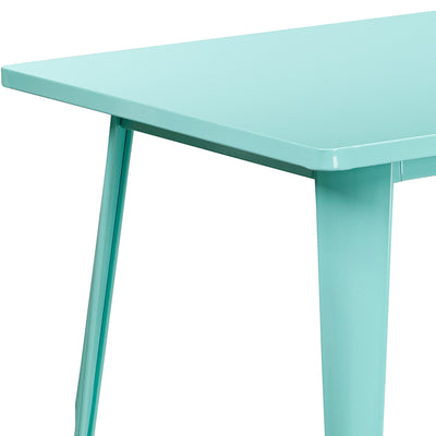 31.5x63 Mint Green Metal Table