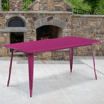 31.5x63 Purple Metal Table