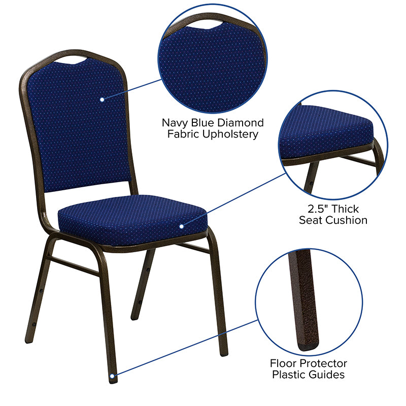 Navy Blue Fabric Banquet Chair