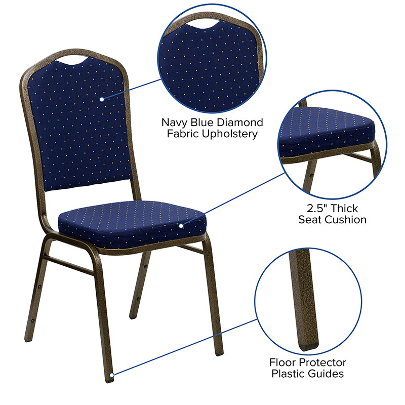 Navy Blue Fabric Banquet Chair