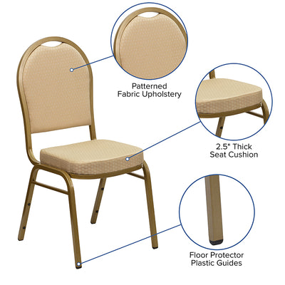 Beige Fabric Banquet Chair