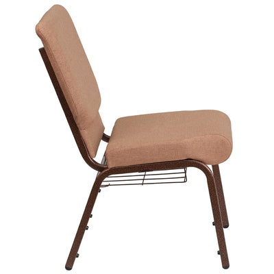Caramel Fabric Church Chair