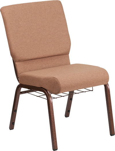 Caramel Fabric Church Chair