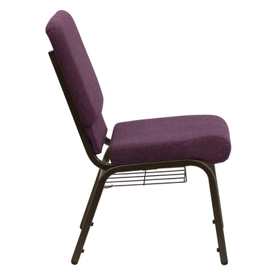 Plum Fabric Church Chair