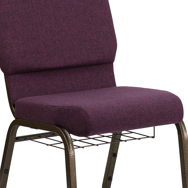 Plum Fabric Church Chair