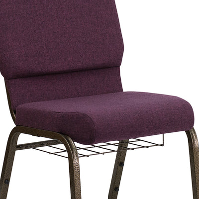 Plum Fabric Church Chair