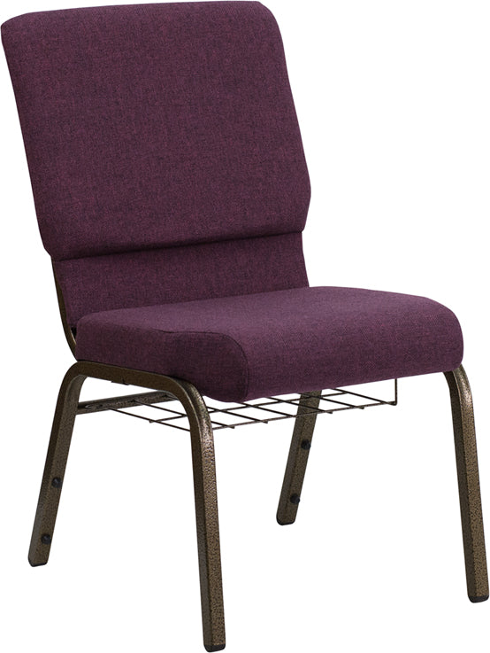 Plum Fabric Church Chair