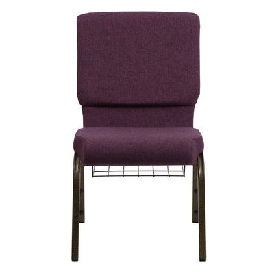 Plum Fabric Church Chair