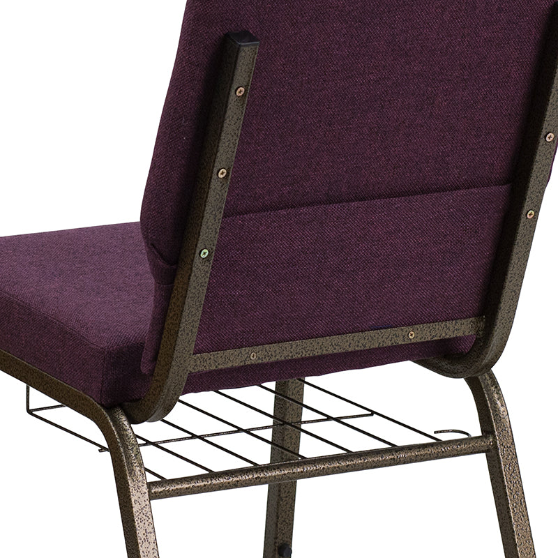 Plum Fabric Church Chair
