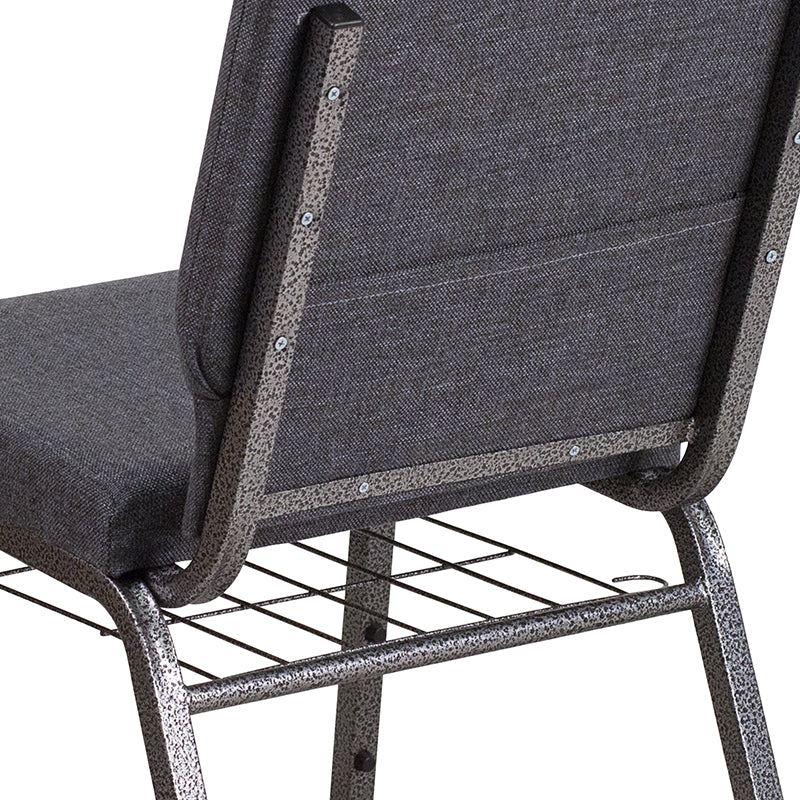 Dark Gray Fabric Church Chair
