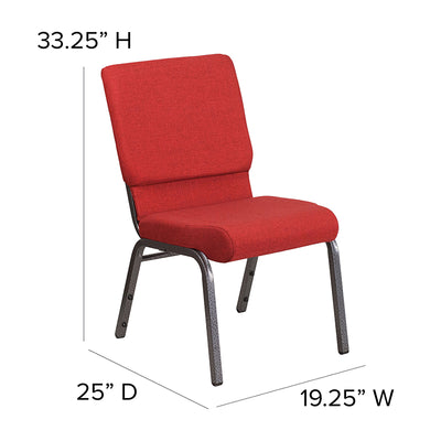 Red Fabric Church Chair