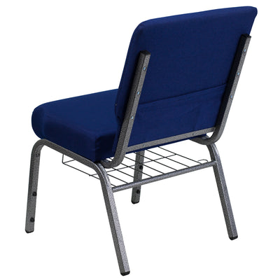 Navy Blue Fabric Church Chair