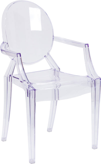 Clear Stacking Side Arm Chair