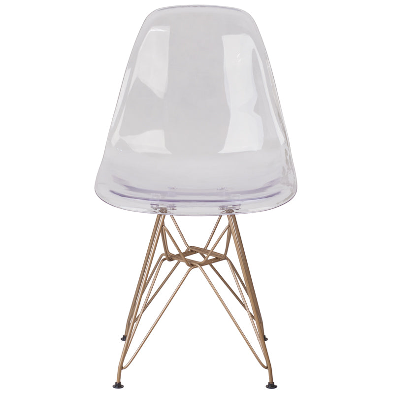 Ghost Chair With Gold Base