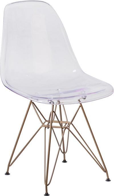 Ghost Chair With Gold Base