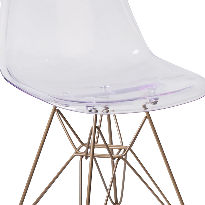Ghost Chair With Gold Base