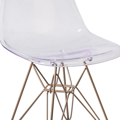 Ghost Chair With Gold Base