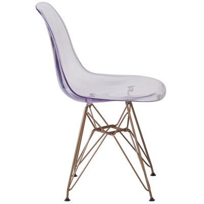 Ghost Chair With Gold Base