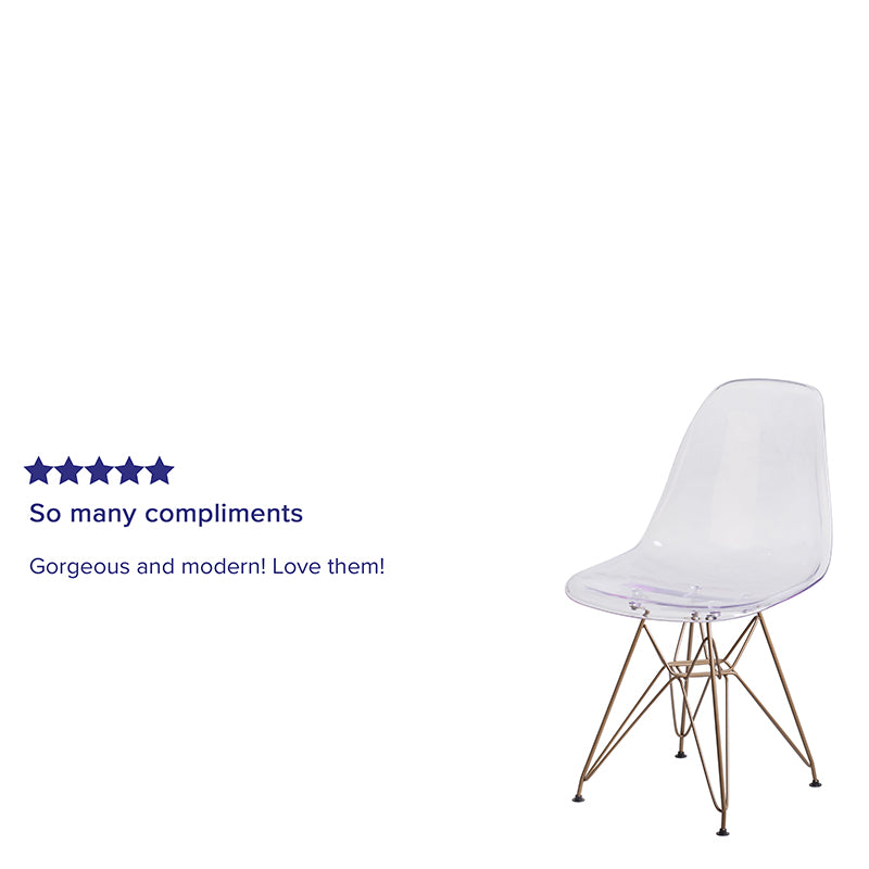 Ghost Chair With Gold Base