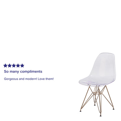 Ghost Chair With Gold Base