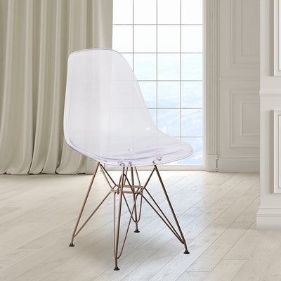 Ghost Chair With Gold Base