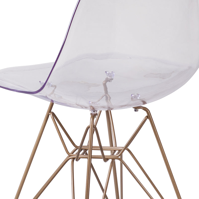 Ghost Chair With Gold Base