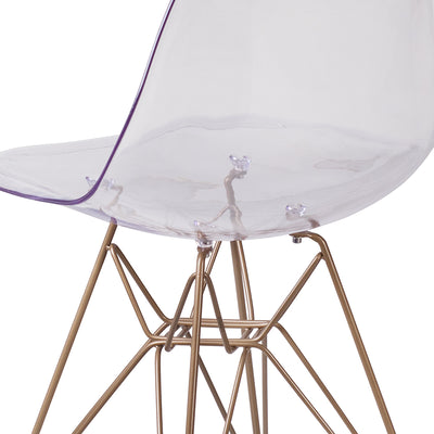 Ghost Chair With Gold Base