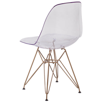 Ghost Chair With Gold Base