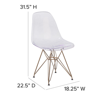 Ghost Chair With Gold Base