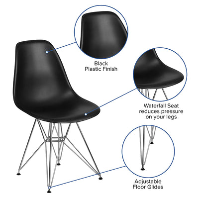 Black Plastic/chrome Chair