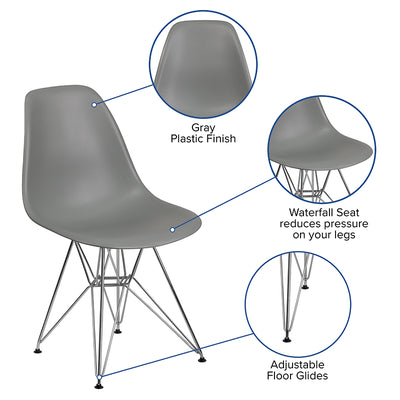 Gray Plastic/chrome Chair