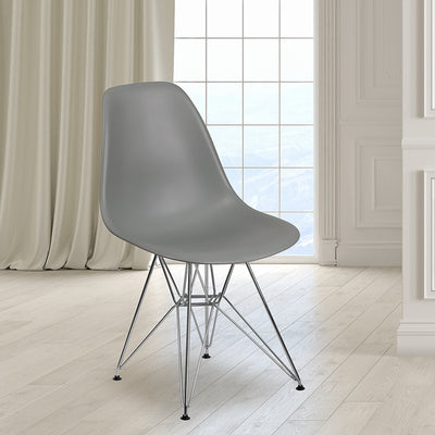 Gray Plastic/chrome Chair