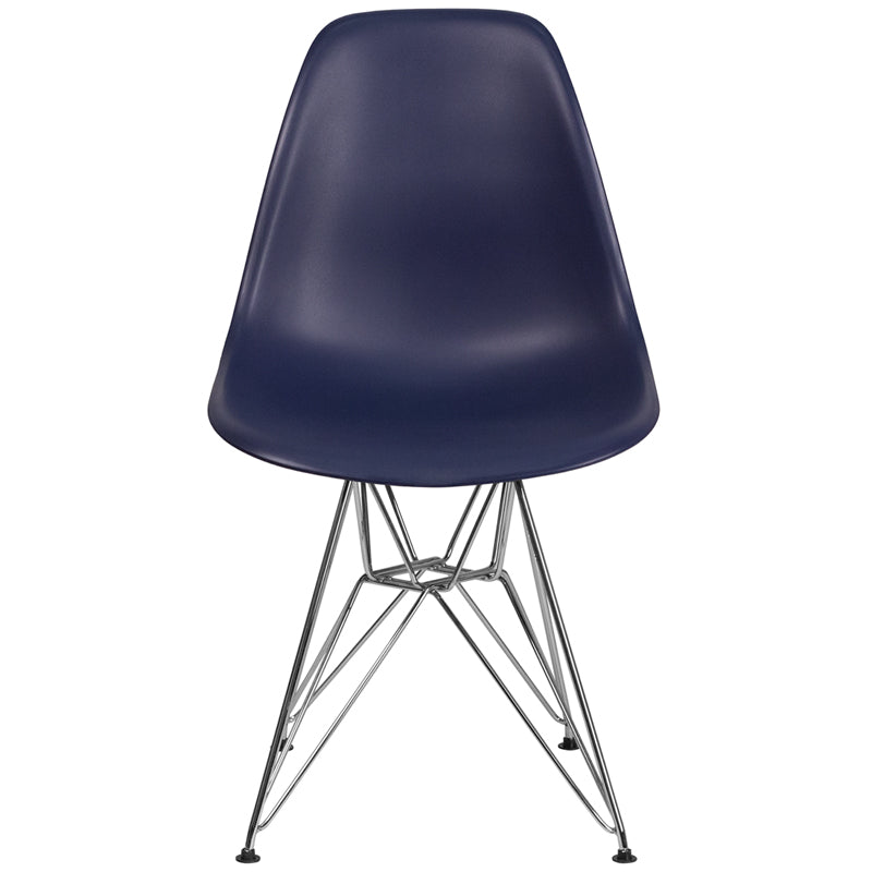 Navy Plastic/chrome Chair