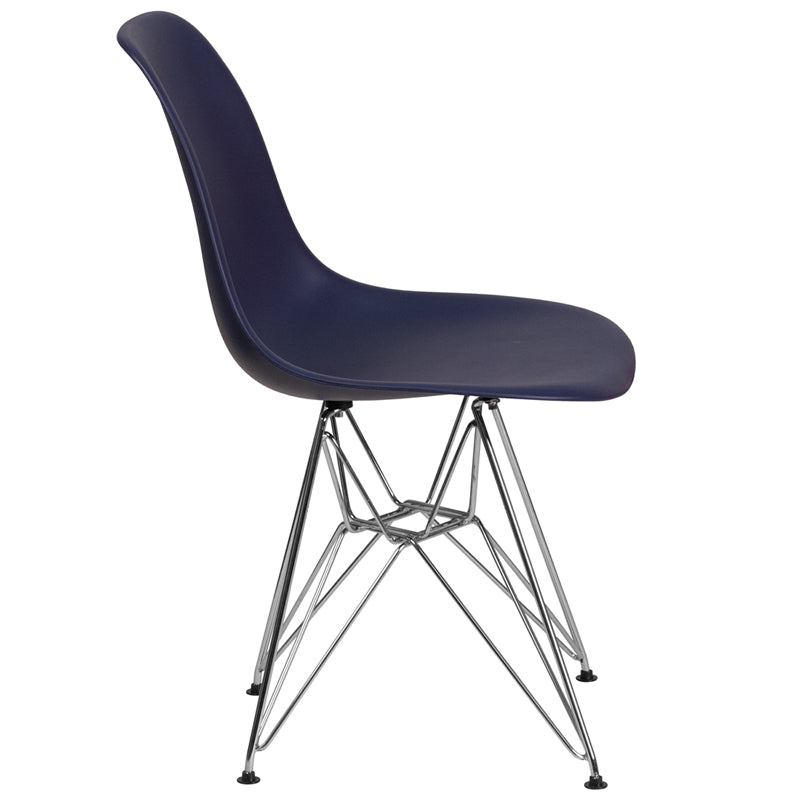 Navy Plastic/chrome Chair