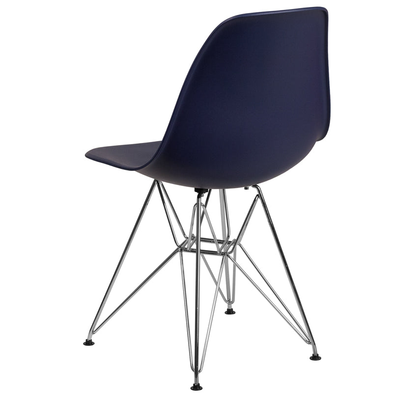 Navy Plastic/chrome Chair