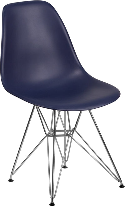 Navy Plastic/chrome Chair