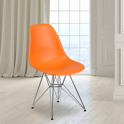 Orange Plastic/chrome Chair