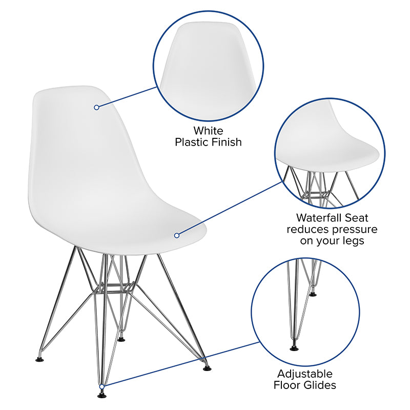 White Plastic/chrome Chair