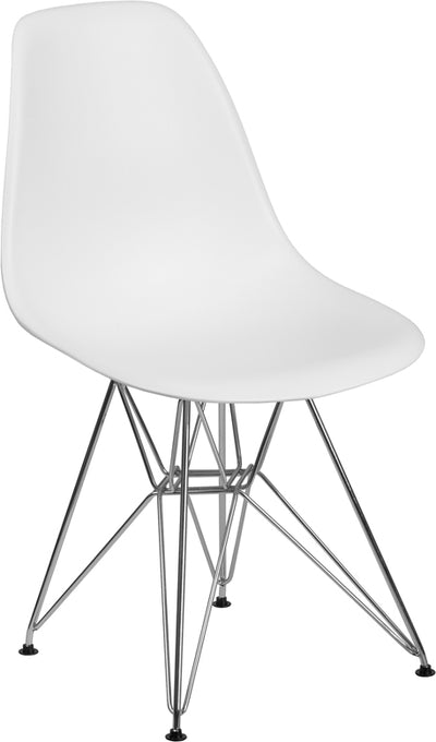 White Plastic/chrome Chair